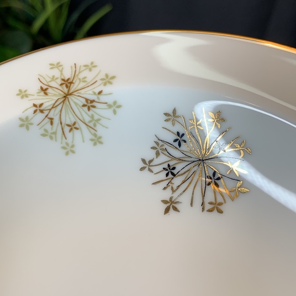 Set of 8 vintage MCM Noritake black and gold SNOWFLAKE 6934 berry bowl - Picture 5 of 8